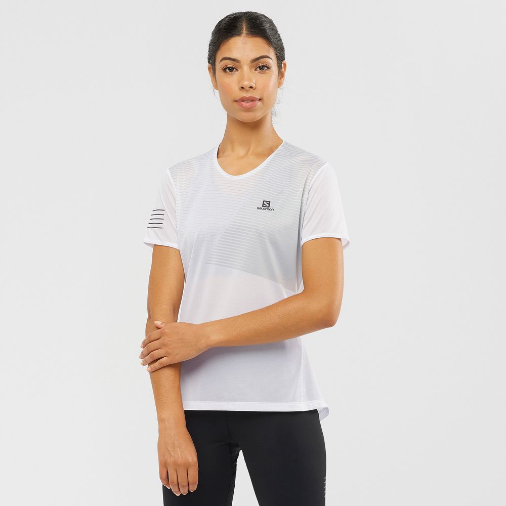 Salomon Israel SENSE - Womens T shirts - White (UBQS-31062)